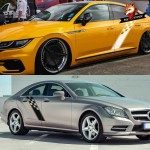 2pcs Car Funny Stylish Stickers Car Racing Stripe Stickers Auto Vinyl Film Both Side Body Decals Car Styling Accessories